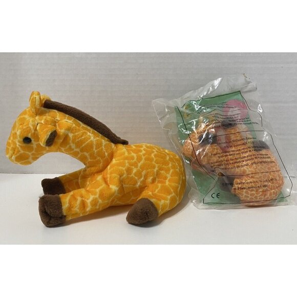 Giraffe TY Beanie Baby Twigs Matching Teanie Beanie Set - Picture 1 of 6